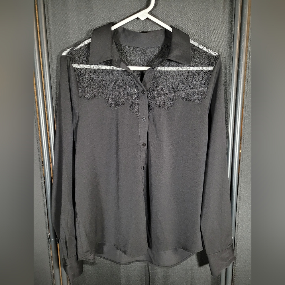 Racheland Zoe Elegant Black Lace Women's Top - Medium